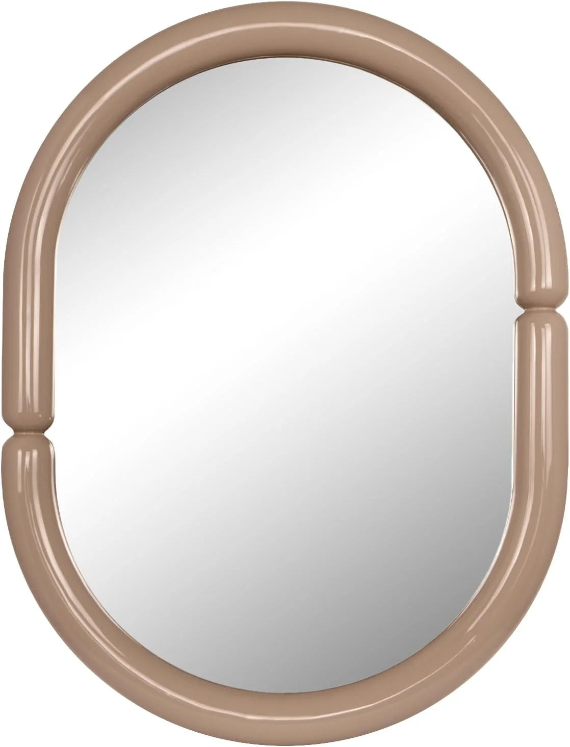 H-A Oval Solid Wood Vanity Mirror Bagel Shaped Wall Mounted Mirror High-end for Bedroom Bathroom Wall Decor