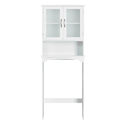 SmileMart Wooden Over the Toilet Storage Cabinet 3-Shelf for Bathroom, White