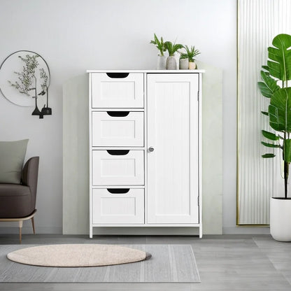 Swonuk 4-Drawer Wood Chest of Drawers, Modern Storage Cabinet for Bathroom, Closet, Entryway, Hallway, Nursery