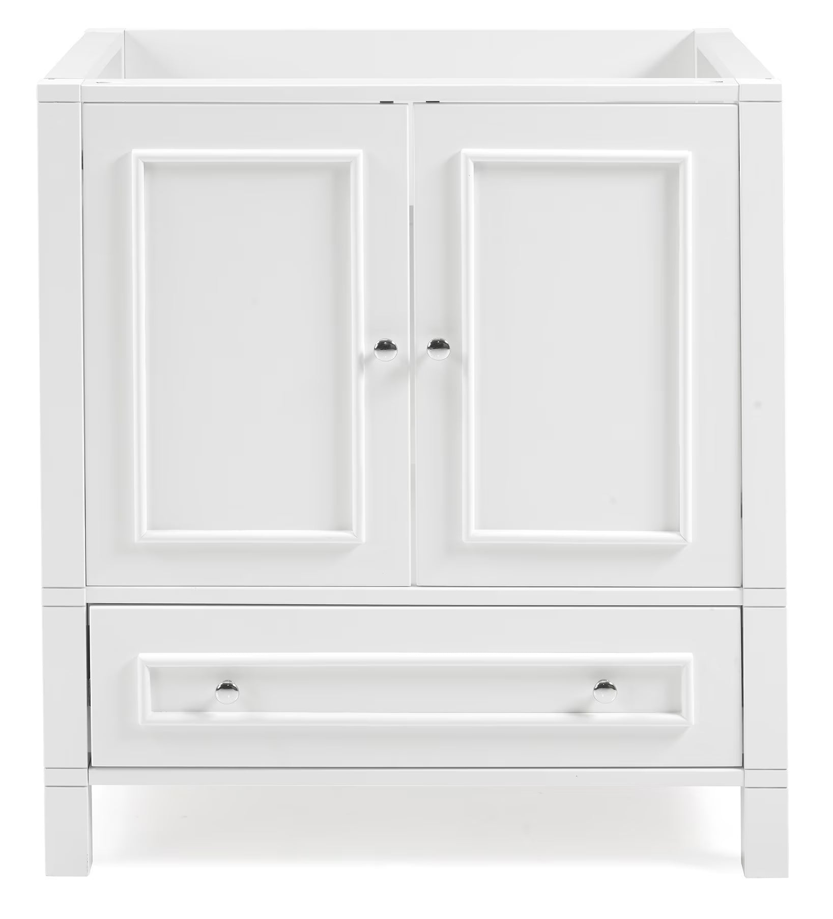 Alaterre Furniture Williamsburg 30 in. Bathroom Vanity - Freestanding Cabinet Without Sink - Small Wood Vanity with Soft-Close Doors, Gray