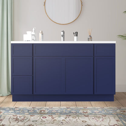 54 in. W x 21 in. D x 32.5 in. H Bath Vanity Cabinet without Top in White