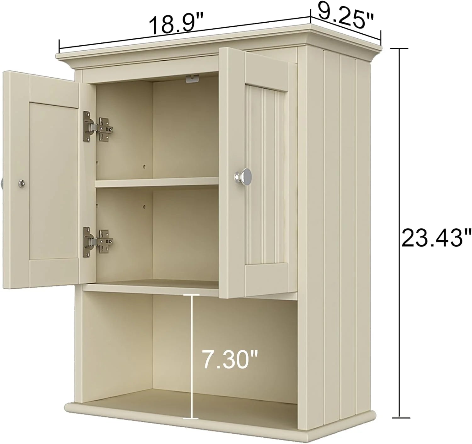 Wood Wall Cabinet, Bathroom Medicine Cabinet Storage with Doors and Adjustable Shelf, Rustic Cabinet Wall Mounted for Bathroom, Living Room, Kitchen, Yellow
