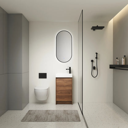 M optimized 18" Bathroom Vanity with Sink Freestanding Vanity Storage Cabinet with Soft Closing Doors Adjustable Shelf for Bathroom