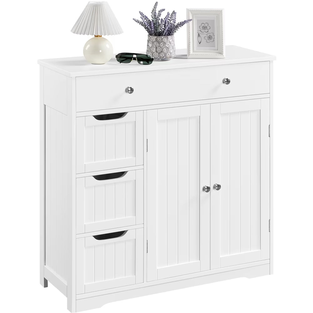 Yaheetech Free-Standing Floor Cabinet with Drawers and Doors for Bathroom,White