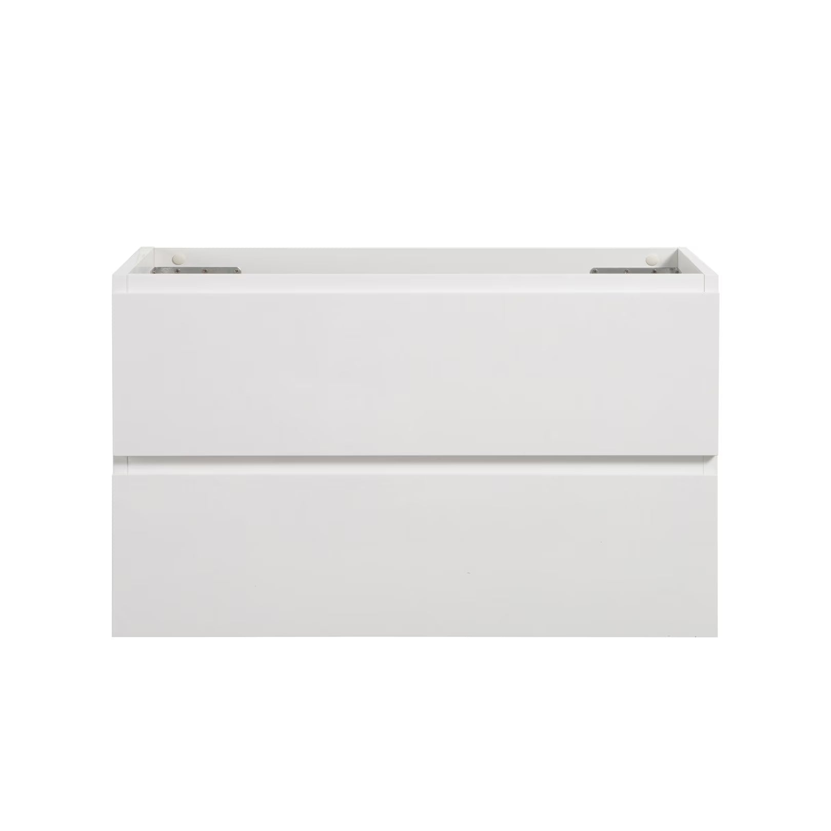 Wall Mount Bathroom Cabinet Without Basin, Gray Two-Drawer Storage Unit with Pre-Assembled Design for Space-Saving Modern Bathrooms