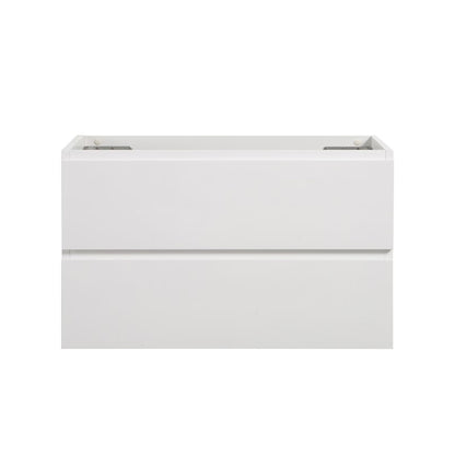 Wall Mount Bathroom Cabinet Without Basin, Gray Two-Drawer Storage Unit with Pre-Assembled Design for Space-Saving Modern Bathrooms