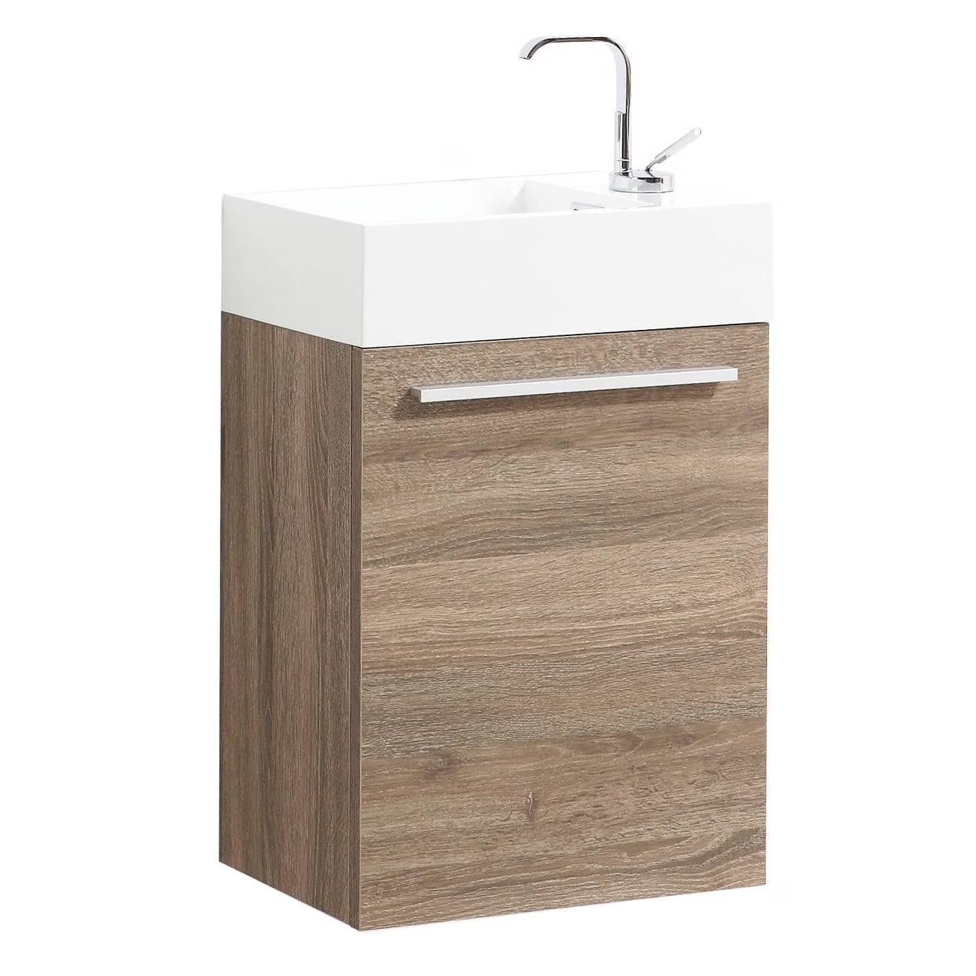 Blossom Colmar 18" Floating Bathroom Vanity w/ Acrylic Sink | Navy Blue Finish | Wall Mount | Soft-Close