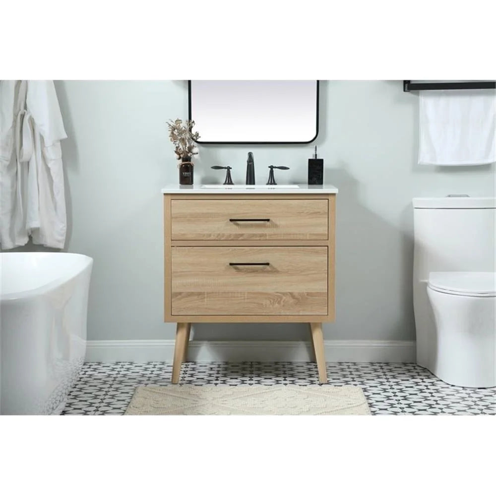 Elegant Kitchen and Bath 30 Inch Single Bathroom Vanity In Mango Wood