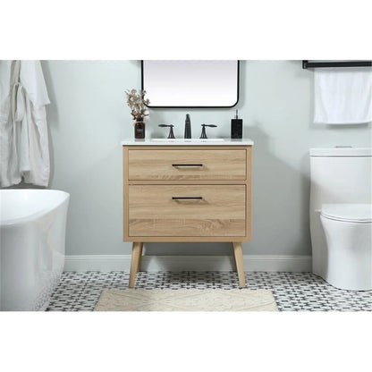 Elegant Kitchen and Bath 30 Inch Single Bathroom Vanity In Mango Wood