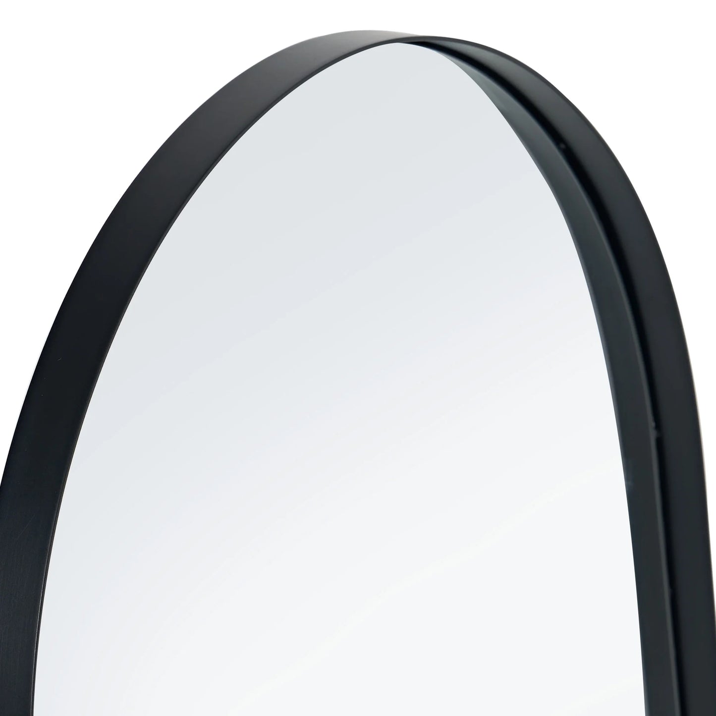 Soges Oval Bathroom Mirror Cabinet Medicine Cabinet Iron Frame with 2 Adjustable Shelves, Recess or Surface Mounted Installation, 34" x 20", Black