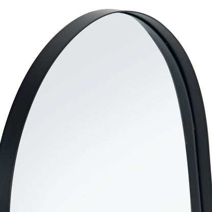 Soges Oval Bathroom Mirror Cabinet Medicine Cabinet Iron Frame with 2 Adjustable Shelves, Recess or Surface Mounted Installation, 34" x 20", Black