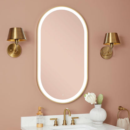 Signature Hardware SH66224040SG Faysel 24" W X 43" H Transitional Oval Framed Bathroom Wall Mirror