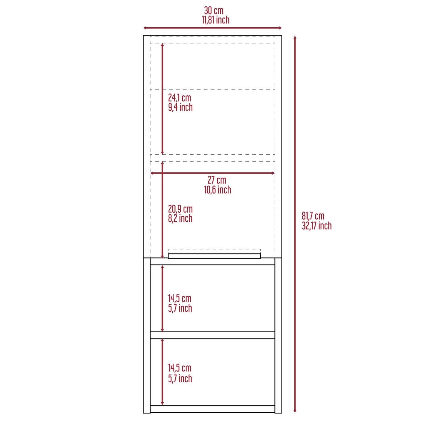 Particle Board Medicine Cabinet with 1 Doors and 2 Semi-open Shelves, Wall Cabinet for Bedroom,Living Room and Bathroom, Black
