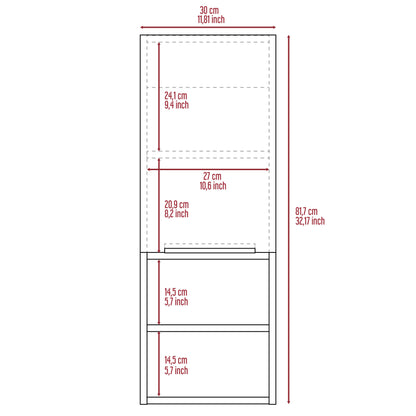 Particle Board Medicine Cabinet with 1 Doors and 2 Semi-open Shelves, Wall Cabinet for Bedroom,Living Room and Bathroom, Black