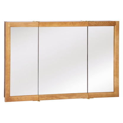 Design House 48" Wood Mirrored Wall Mount Bathroom Medicine Cabinet, Nutmeg Oak