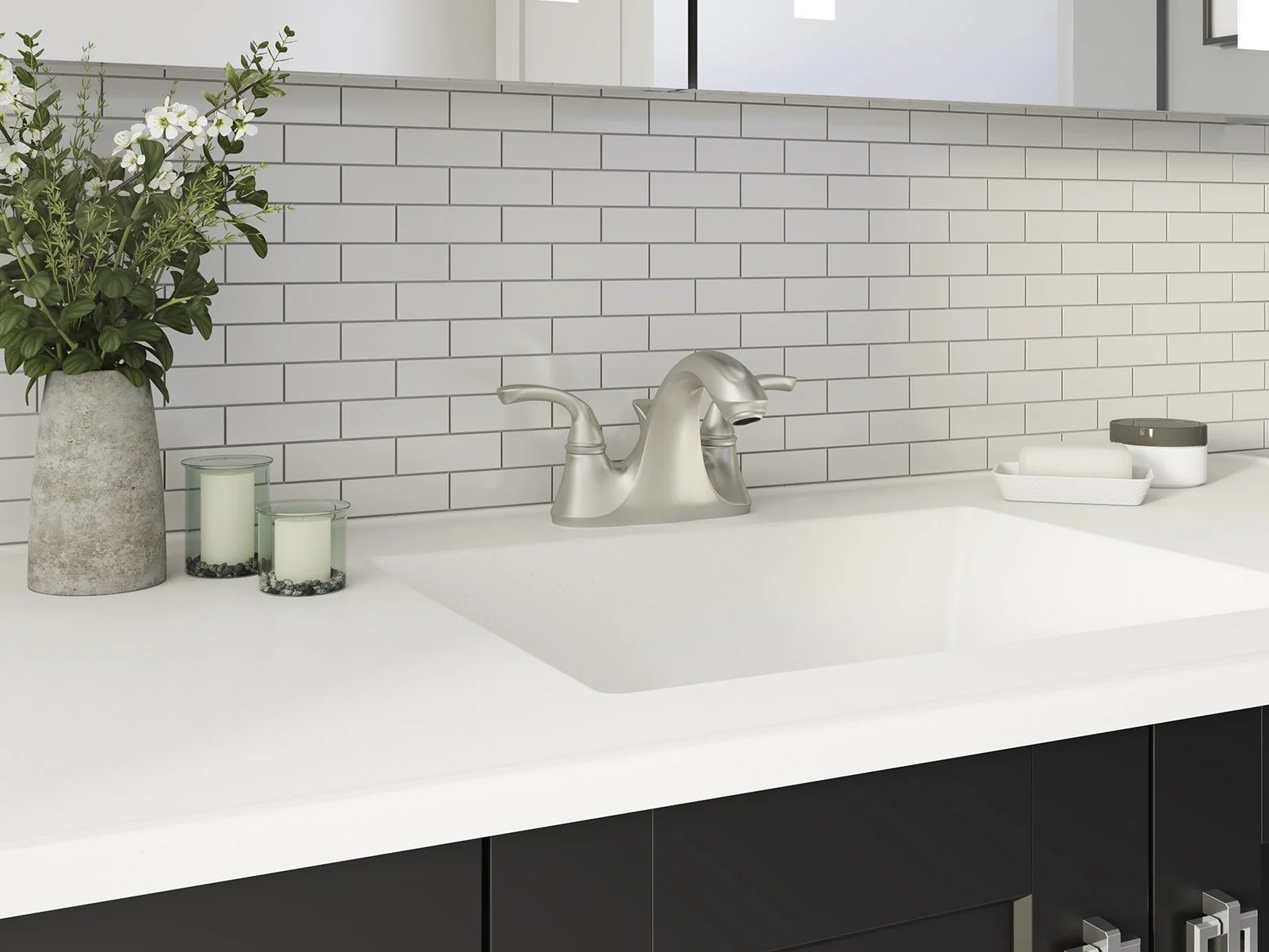 Kohler K-10270-4 Forte Centerset Bathroom Sink Faucet - Chrome