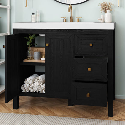 Dextrus 36'' Modern Bathroom Vanity with Sink Combo, Freestanding Bathroom Storage Cabinet with Drawers & Doors, Black