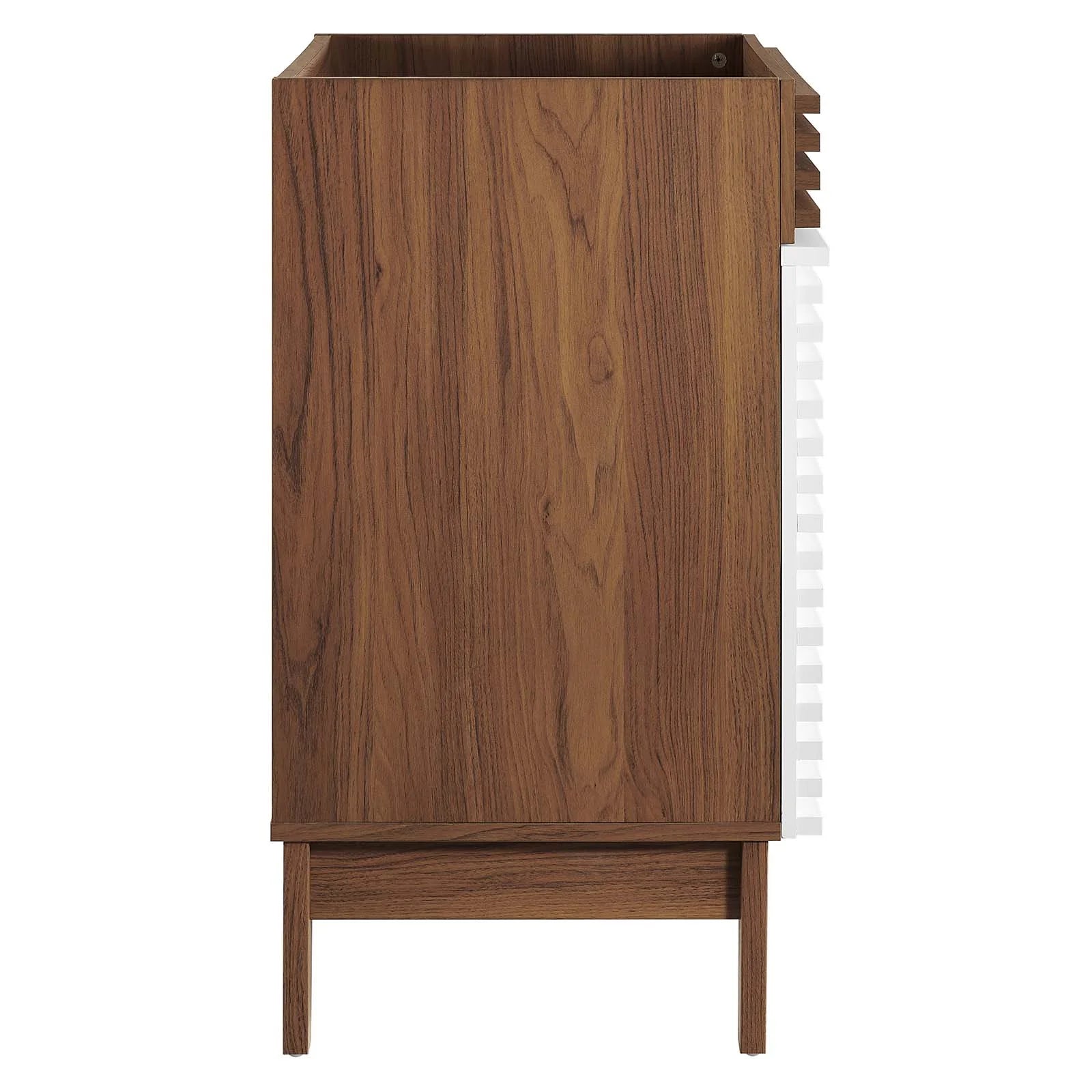 Modway Render Bathroom Vanity Cabinet (Sink Basin Not Included) in White Walnut