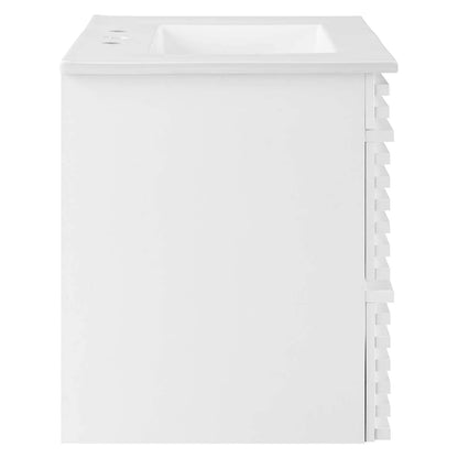 Modway Render 30" Wall-Mount Bathroom Vanity in White White