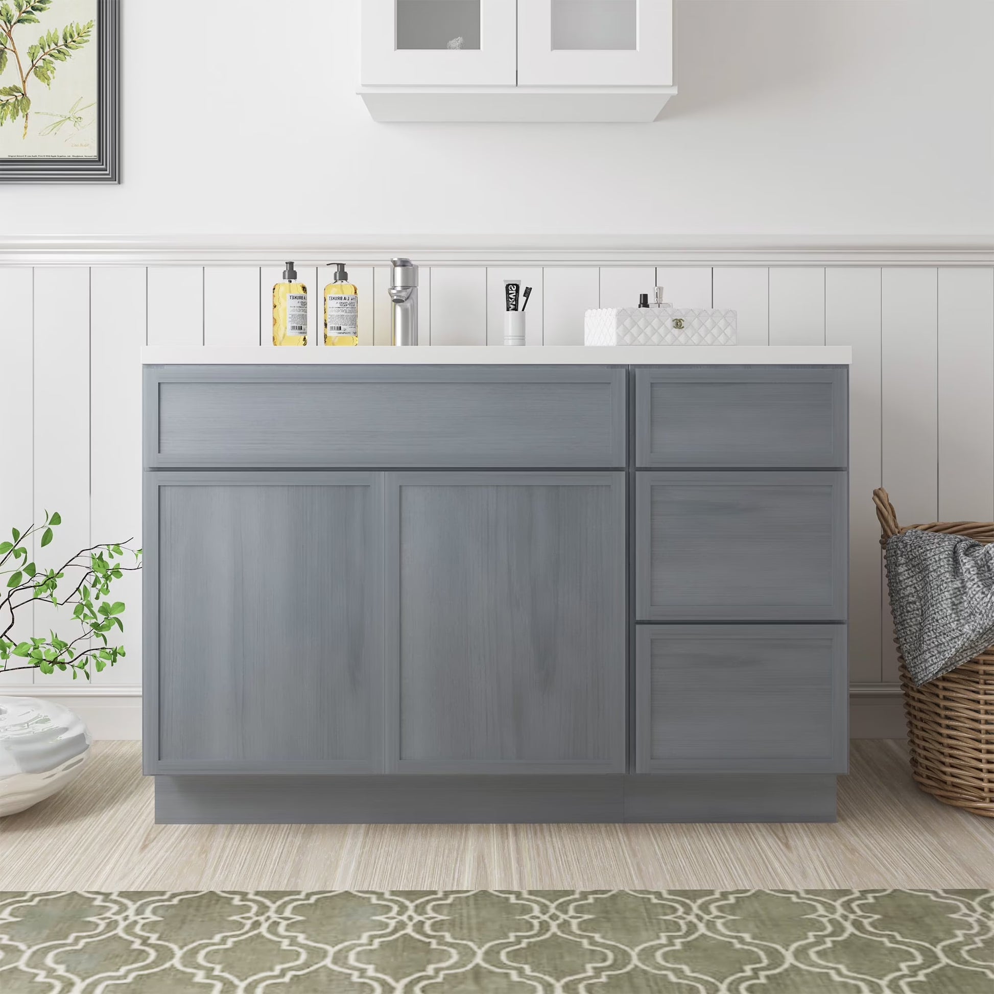 45 in. W x 21 in. D x 32.5 in. H Bath Vanity Cabinet without Top in Gray