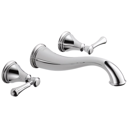 Delta Cassidy Two Handle Wall-Mount Bathroom Faucet Trim in Chrome (Valve Not Included) T3597LF-WL