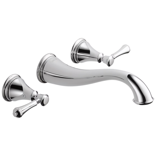 Delta Cassidy Two Handle Wall-Mount Bathroom Faucet Trim in Chrome (Valve Not Included) T3597LF-WL