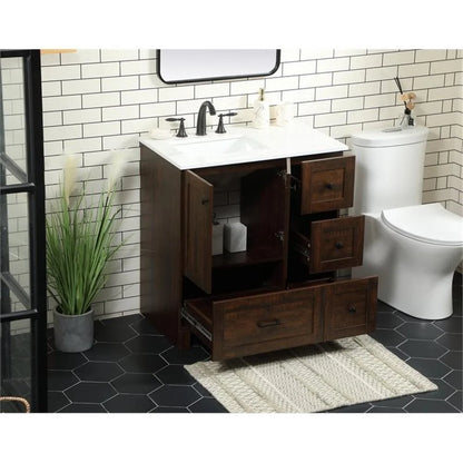 Elegant Kitchen and Bath 32 Inch Single Bathroom Vanity In Expresso