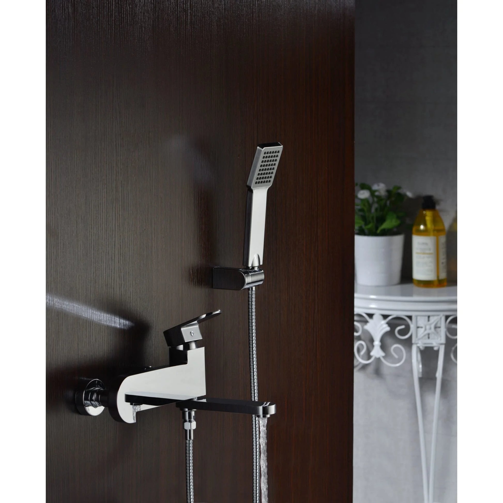 Anzzi SH-AZ042 Echo Series Single Handle Bath Faucet & Handheld Sprayer Set in Polished Chrome