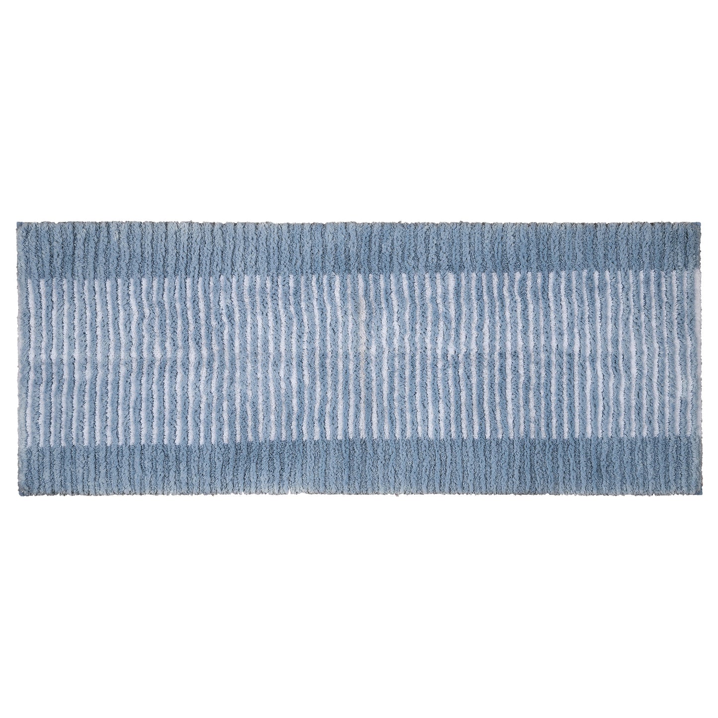 Textured Stripe Microfiber Bath Rug