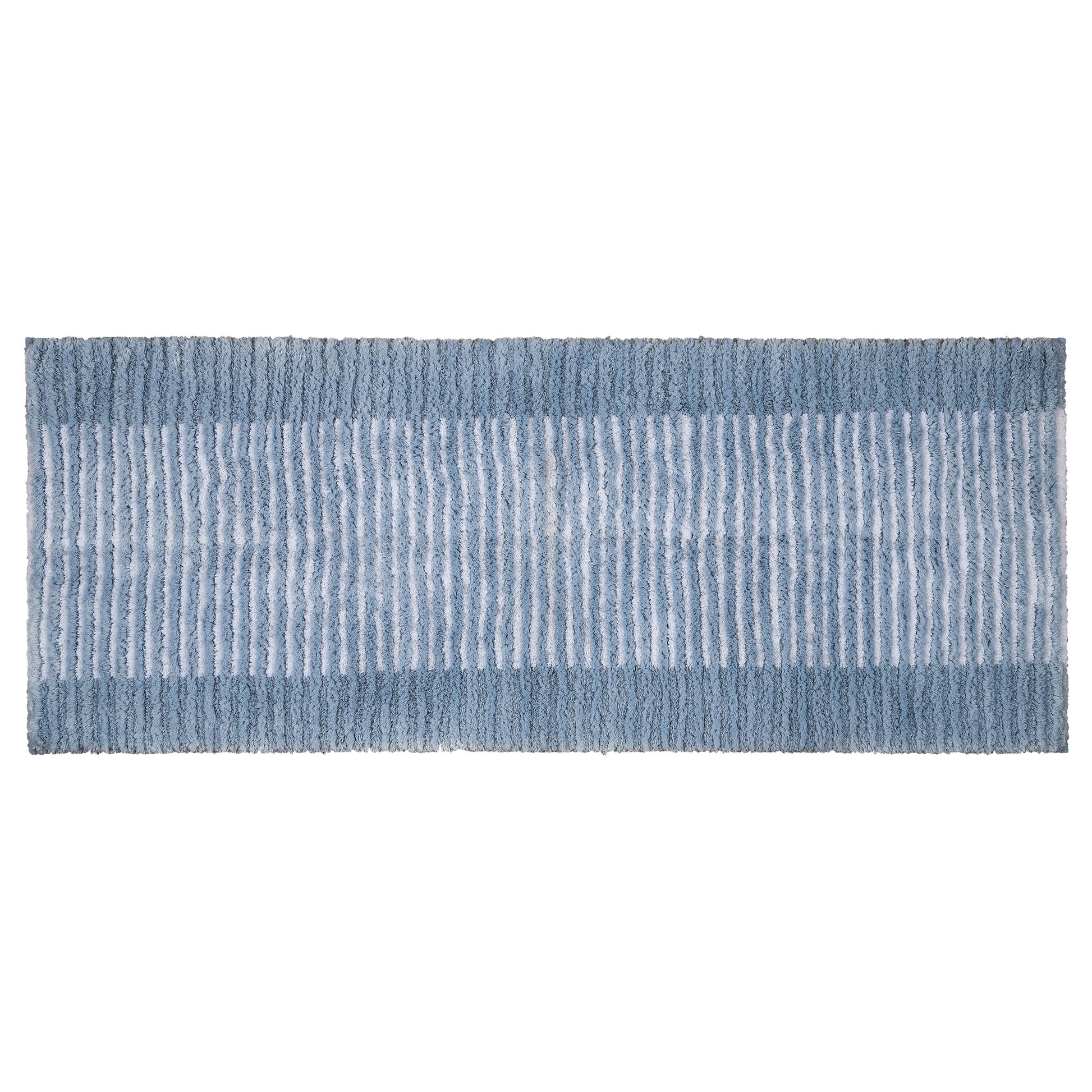 Textured Stripe Microfiber Bath Rug