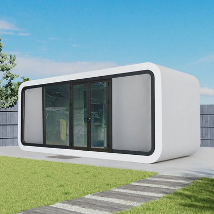 THLAND Luxury modern prefab cabin - 20ft mobile capsule with bedroom, kitchen and bathroom, storm resistant prefab cabin -16 typhoon and 11 earthquake proof mobile cabin for travel and outdoor living