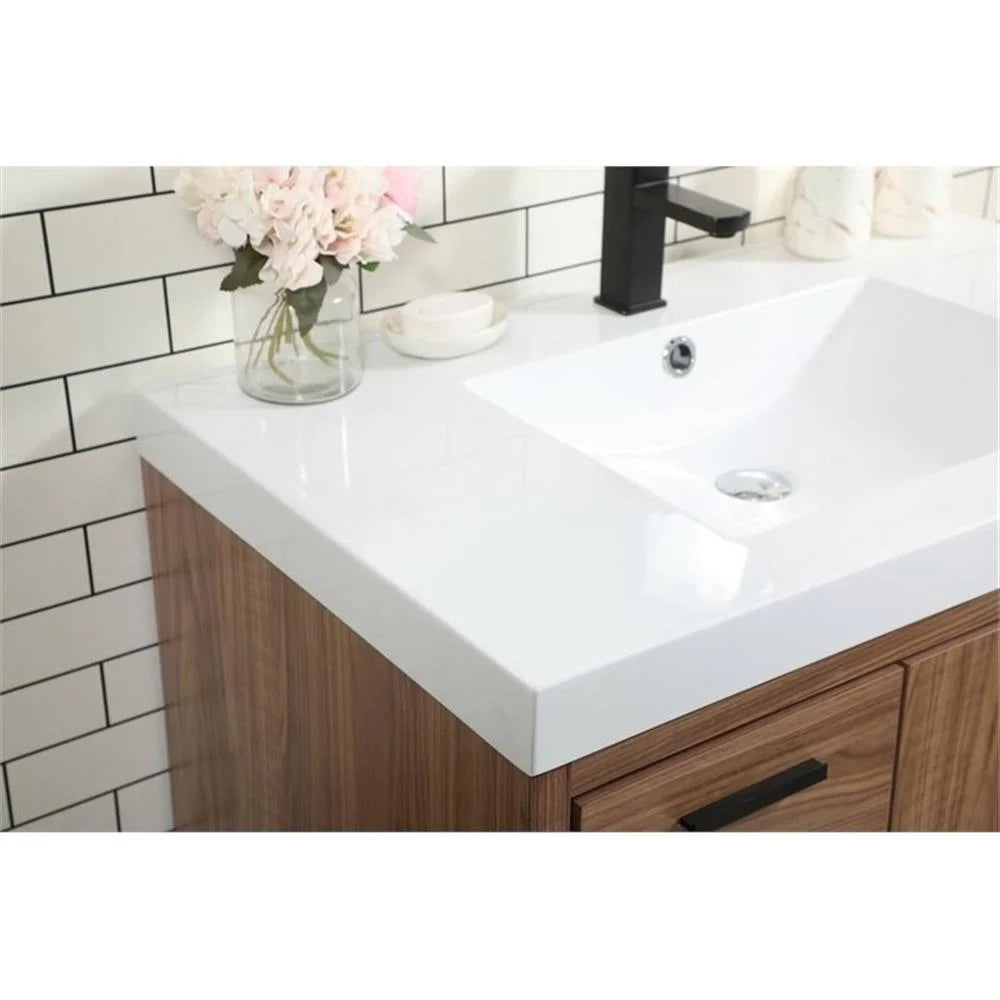 36 inch single bathroom vanity in natural oak