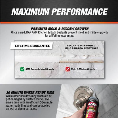 AMP Advanced Modified 9 oz. Crystal Clear Polymer Kitchen and Bathroom Sealant (12-Pack)