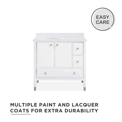 DHP Metcalfe 36 Inch Bathroom Vanity, White