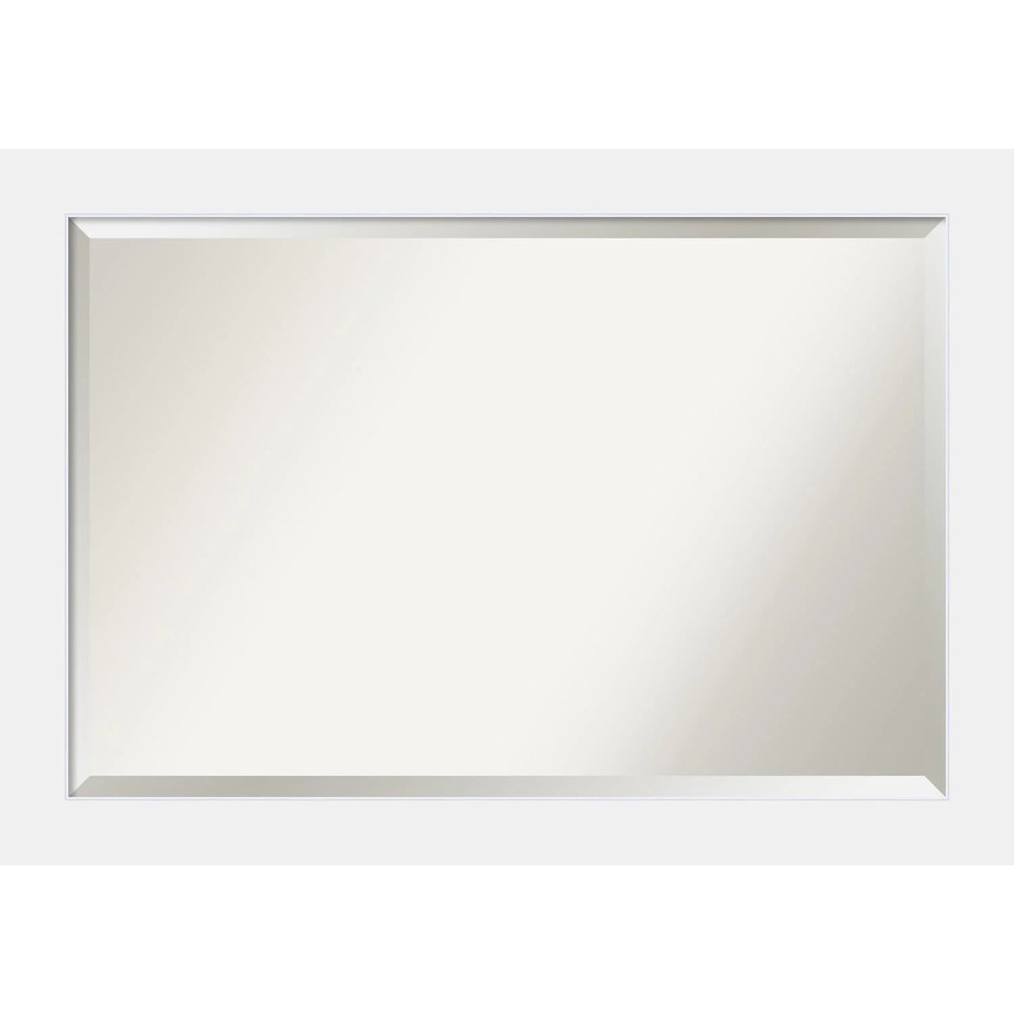 Amanti Art Beveled Wood Bathroom Wall Mirror - Corvino White Frame - Outer Size: 41 x 29 in