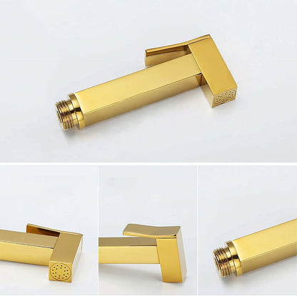 Handheld Bidet Sprayer for Toilet, Titanium Gold Toilet Bidet Sprayer Kit Brass Wall Mounted Bathroom Cloth Diaper Sprayer Set with Single Cold Water for Pet Bathing,1.5M Hose