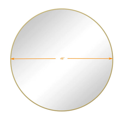 48" Round Mirror, Wall Circle Mirrors with Metal Framed, Circular Vanity Mirror Dressing Mirror for Bathroom, Living Room, Bedroom Wall Decor, Black