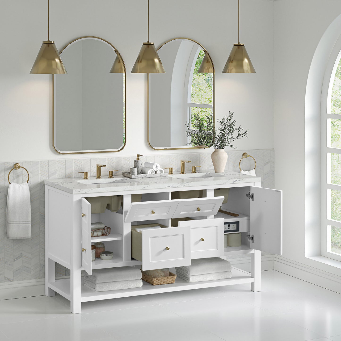 Breckenridge 60' Bathroom Vanity in White by James Martin Vanities