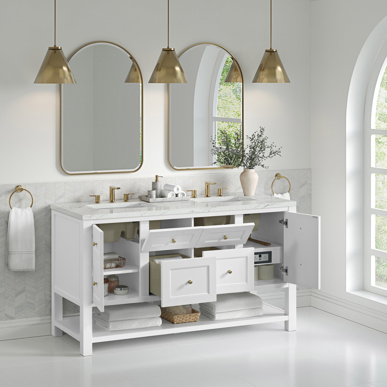 Breckenridge 60' Bathroom Vanity in White by James Martin Vanities