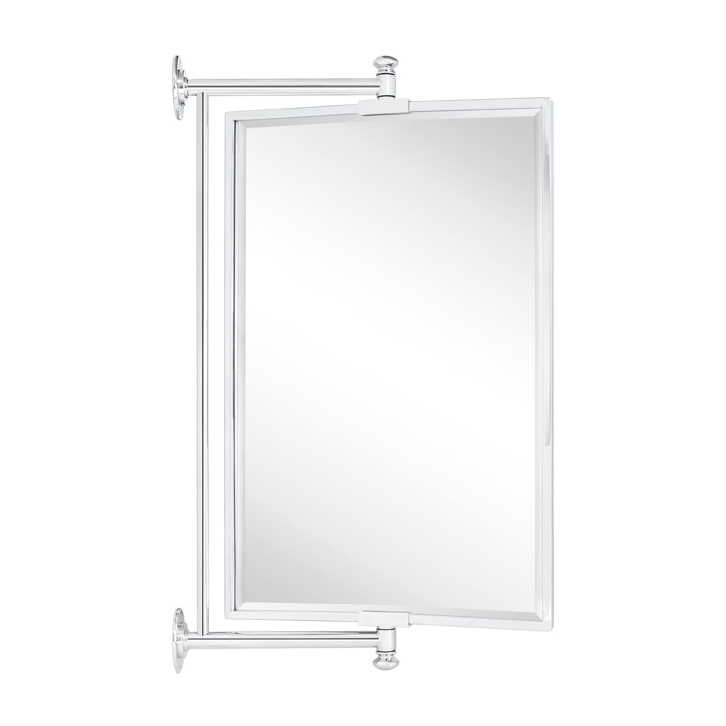 TEHOME Black Beveled Rectangle Pivot-N-View Bathroom Vanity Mirror 14x22"