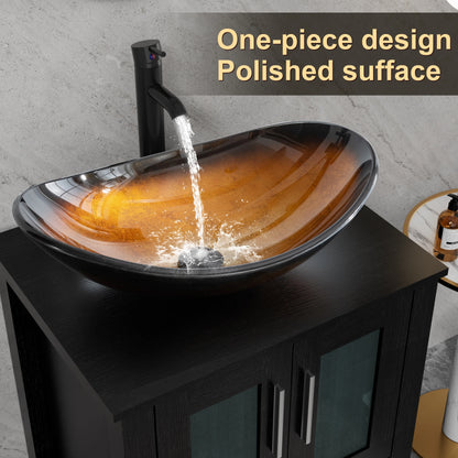 Eclife 24" Freestanding Single Bathroom Vanity with Vessel Sink, Manufactured Wood Top