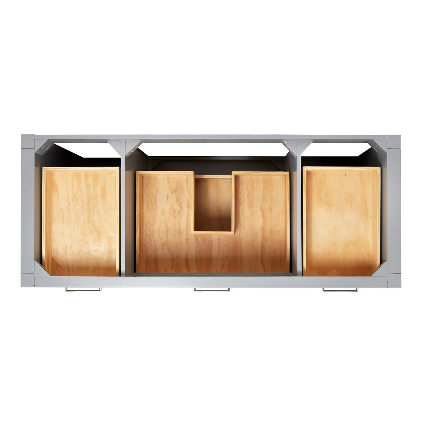 ARIEL Bristol 54 Inch Single Rectangle Sink Bathroom Vanity With Carrara White Quartz Countertop 1.5 Edge In Grey