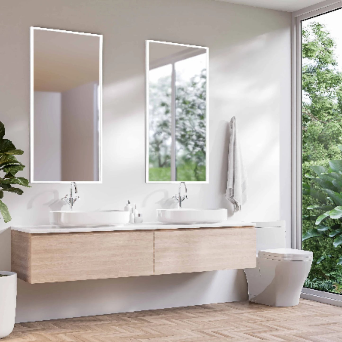 Modern Mirrors Astral Lighted Bathroom Vanity Mirror, Wall Mirror with Dimmable Daylight LED Lighting