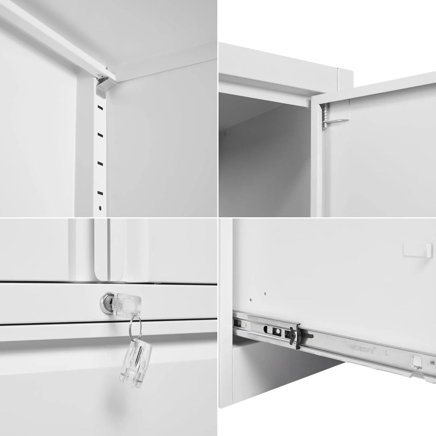 SISESOL Storage Cabinet Metal Display Cabinet with Glass Doors, 71in H x 31.5in W x 15.7in D, White, Kitchen Pantry Cabinet for Home Office, Bathroom, Bedroom, Living Room