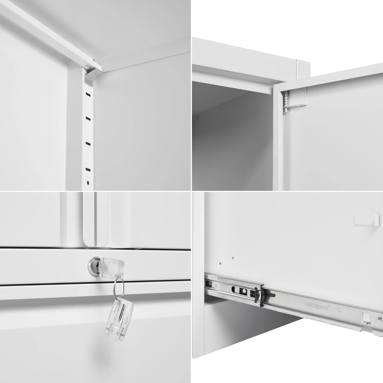 SISESOL Storage Cabinet Metal Display Cabinet with Glass Doors, 71in H x 31.5in W x 15.7in D, White, Kitchen Pantry Cabinet for Home Office, Bathroom, Bedroom, Living Room