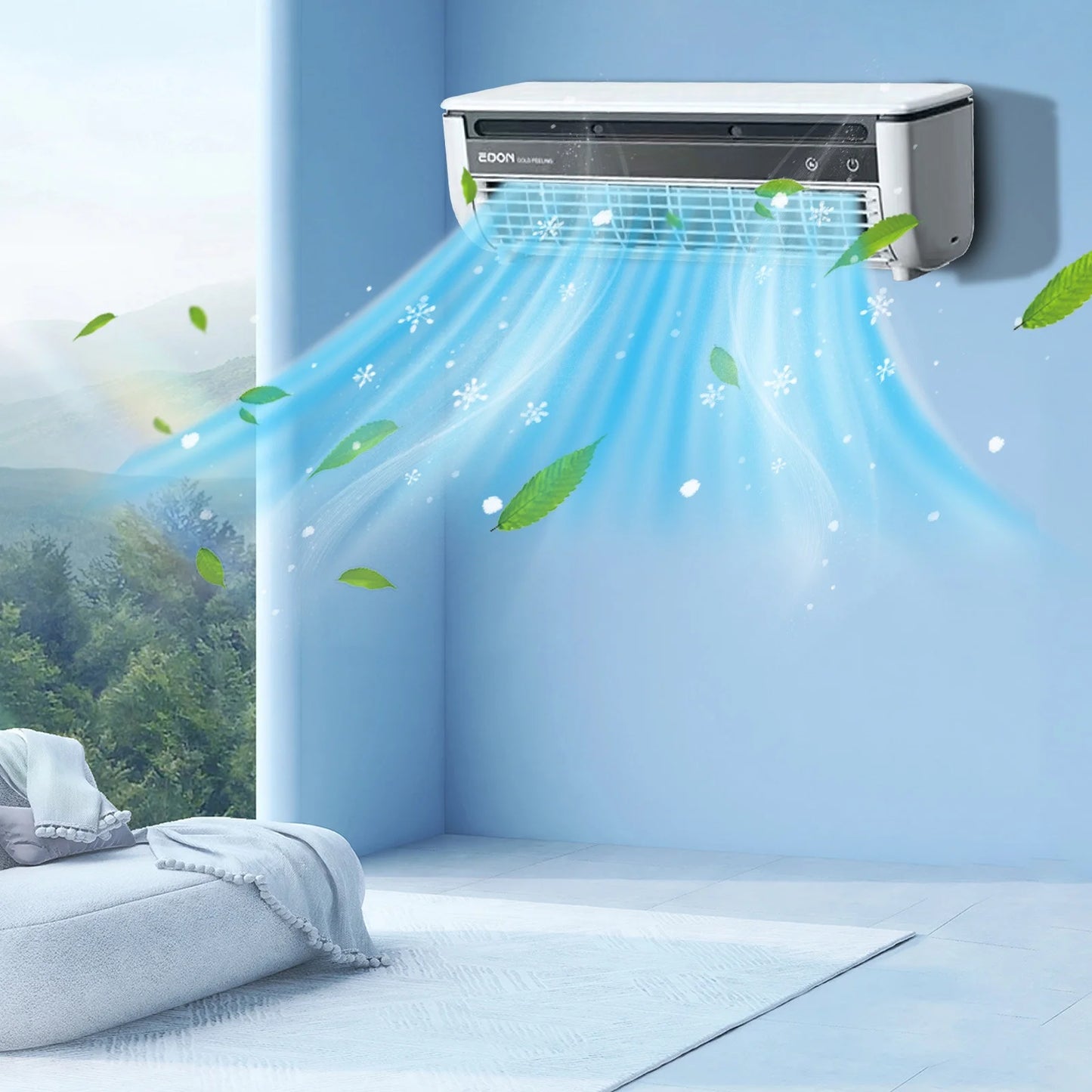 FYHALE 8,000 btu 115V Through-the-Wall Air Conditioner with Remote Control, Wall Ac Unit, High Power Cooling Portable Air Conditioners for Bedroom Kitchen Bathroom, White