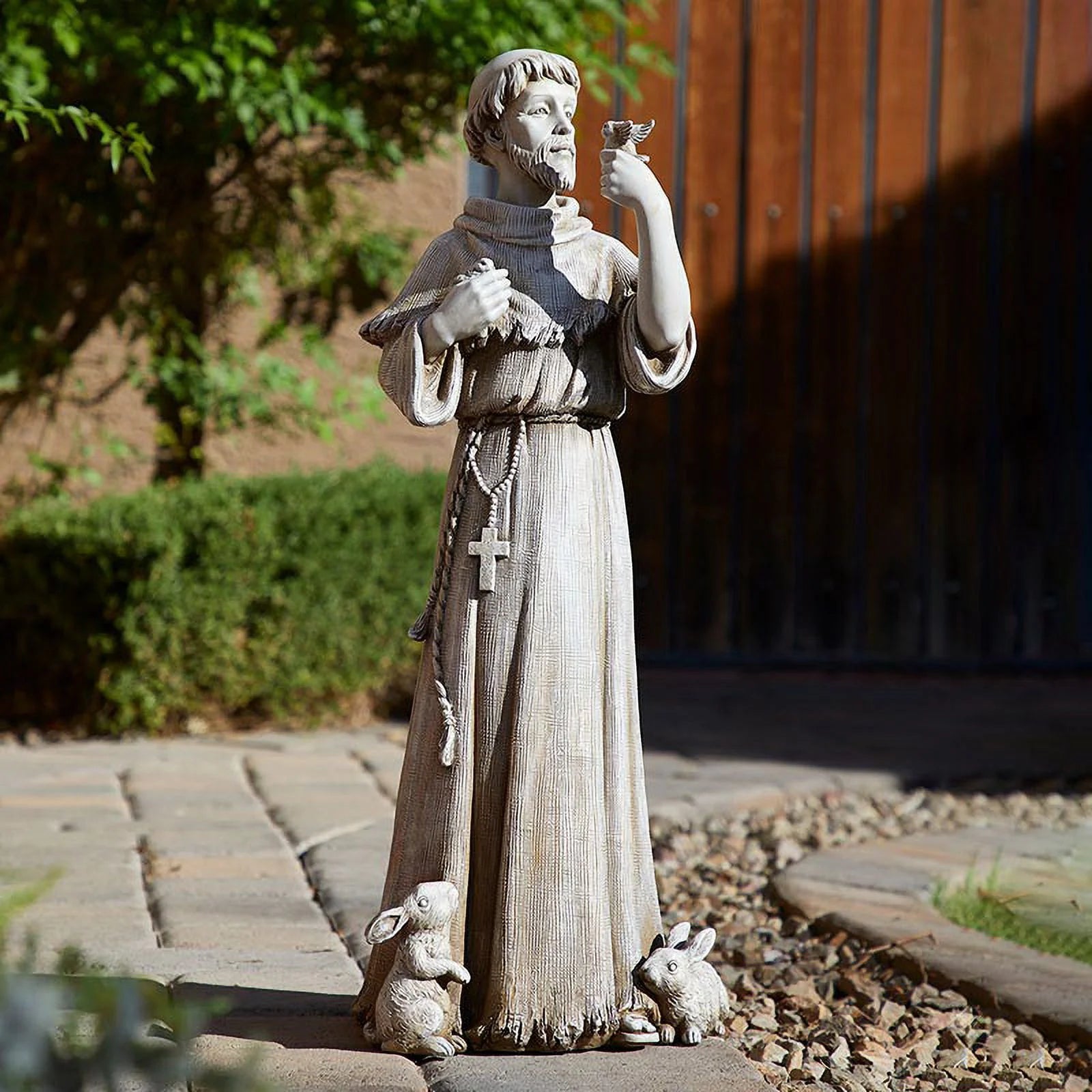 Saint Francis Bird Bath & Feeder Statue, Outdoor D��?cor, 24 Inches