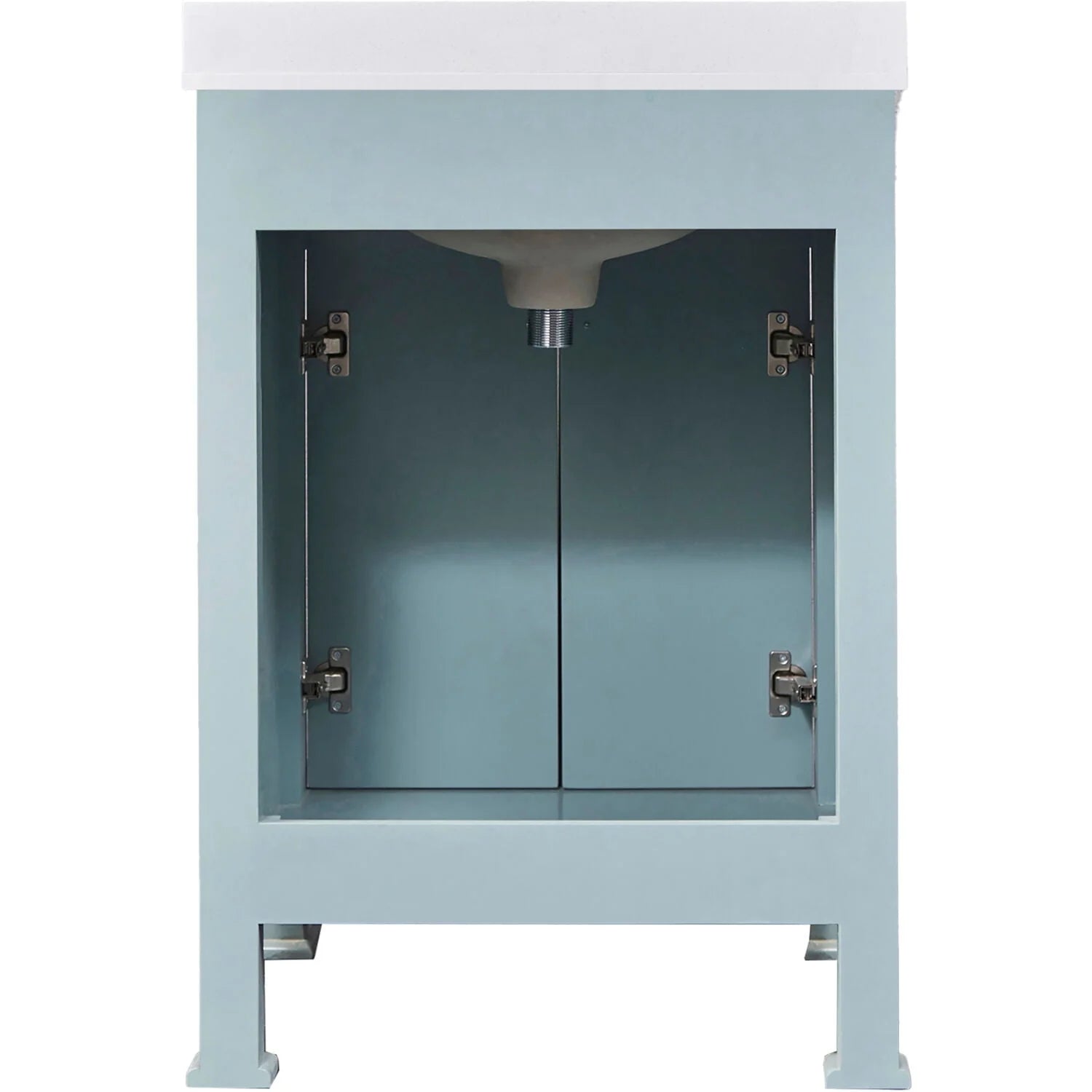 Hanover Callimont 24'' Vanity Cabinet with Sink Combo for Bathroom, Powder Room | Pre-Assembled Cabinet | Accent Mirror | Artificial Stone Countertop | Blue Cabinet | HANVN0106-24-0BL