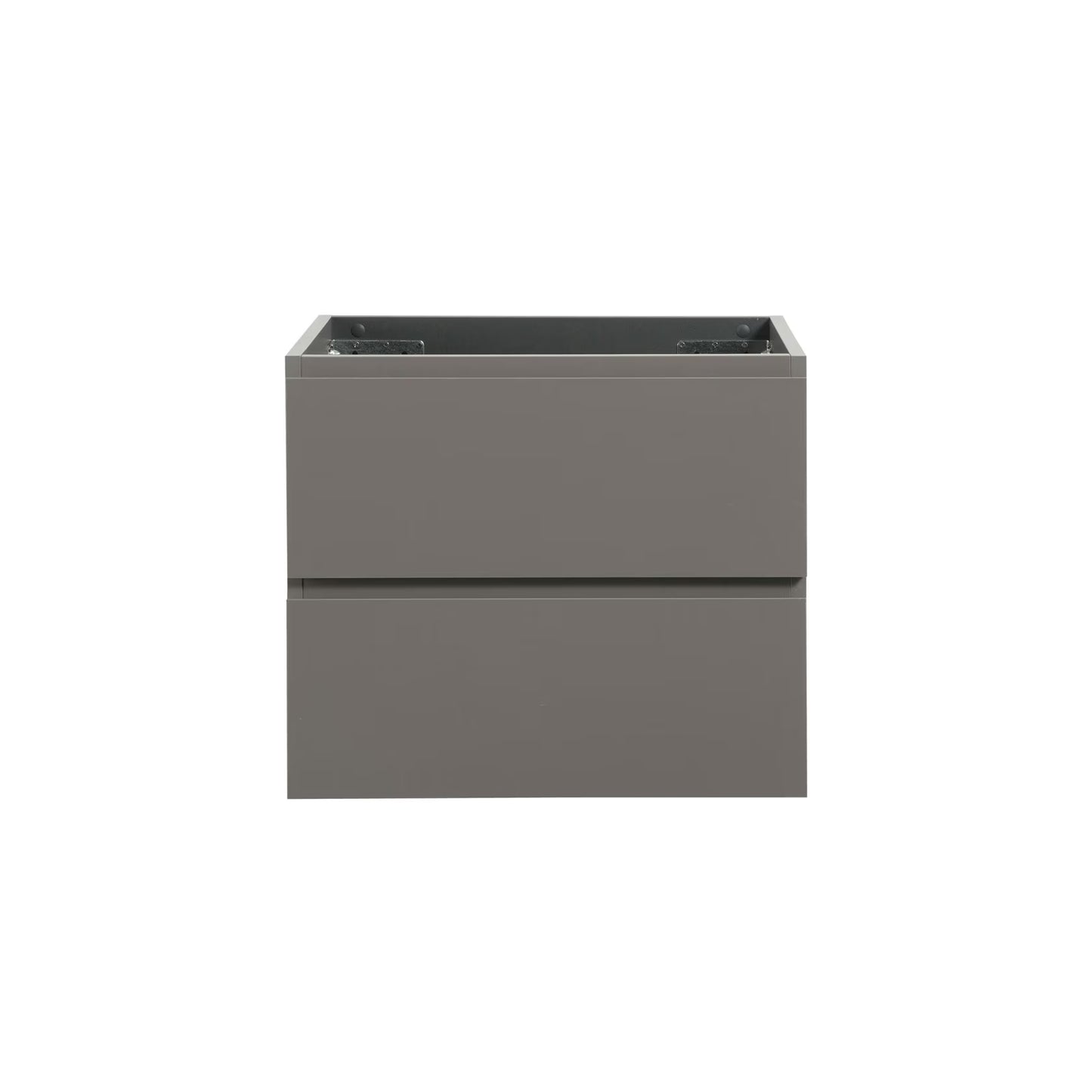 Wall Mount Bathroom Cabinet Without Basin, Gray Two-Drawer Storage Unit with Pre-Assembled Design for Space-Saving Modern Bathrooms