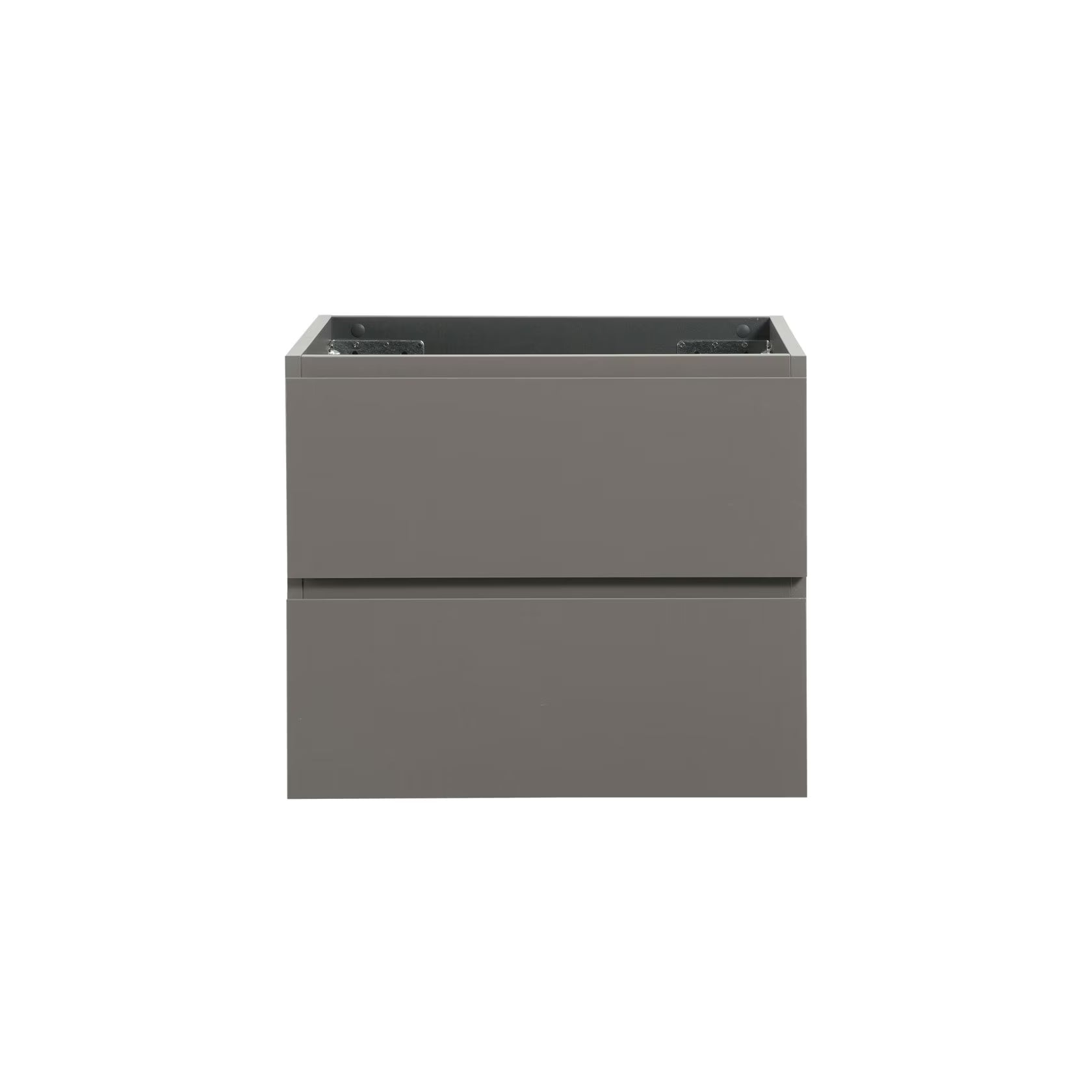 Wall Mount Bathroom Cabinet Without Basin, Gray Two-Drawer Storage Unit with Pre-Assembled Design for Space-Saving Modern Bathrooms